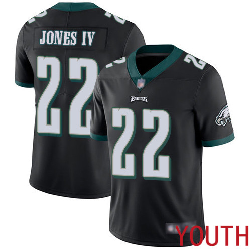 Youth Philadelphia Eagles #22 Sidney Jones Black Alternate Vapor Untouchable NFL Jersey Limited Player Football->youth nfl jersey->Youth Jersey